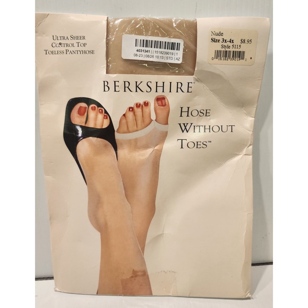 Berkshire "Hose Without Toes" Pantyhose Nude Size 3X-4X  Ultra Sheer Control Top